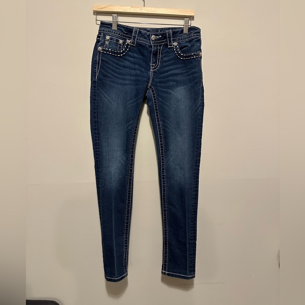 Miss Me Women's Skinny Jeans with Stitching Accent and Embellishment Size 26